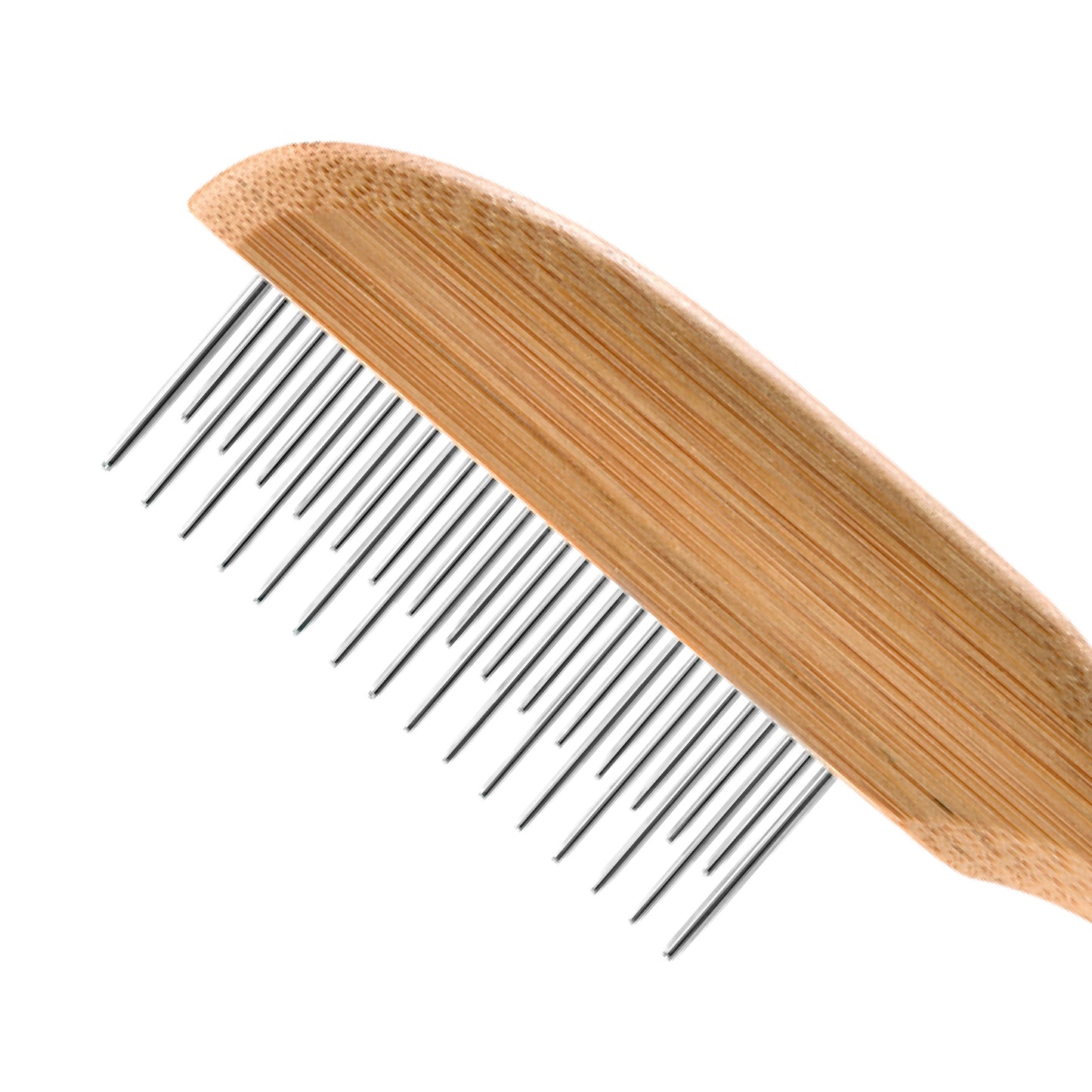 Comb, Rotating Pins Bamboo Handle