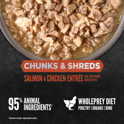 ORIJEN Chunks & Shreds, Salmon & Chicken Entrée
