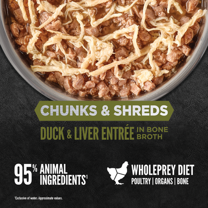 ORIJEN Chunks & Shreds, Duck & Liver Entrée