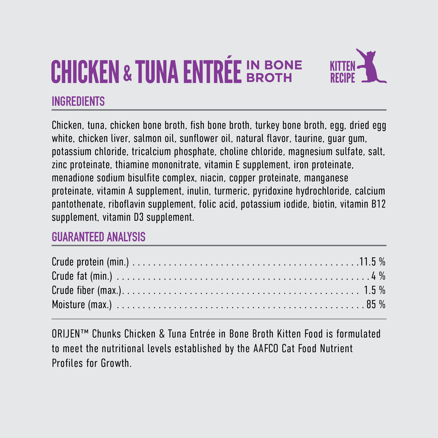 ORIJEN Chunks, Kitten Chicken & Tuna Recipe