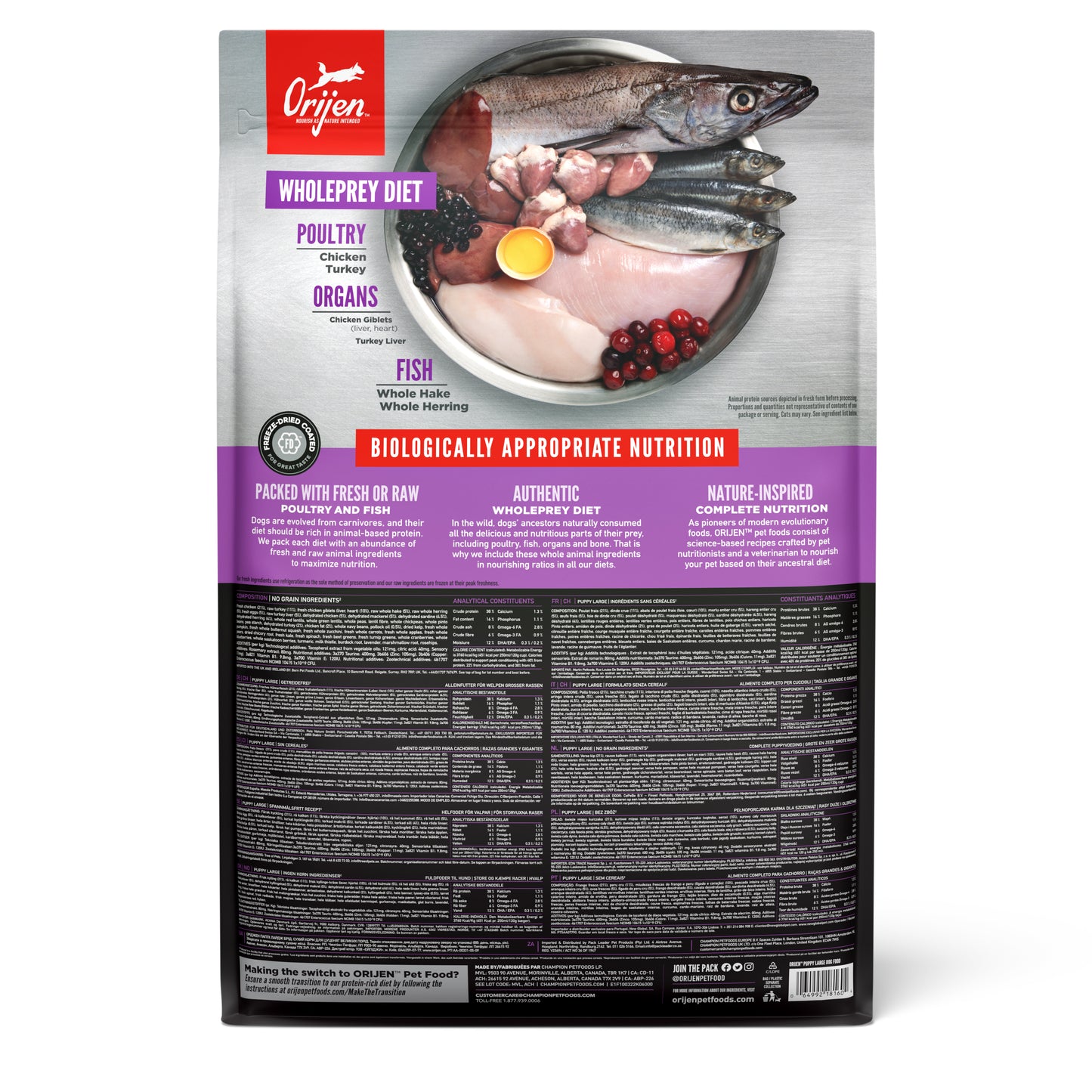 K9SHARE ORIJEN Freeze-Dried Infused Puppy Large Dog Food