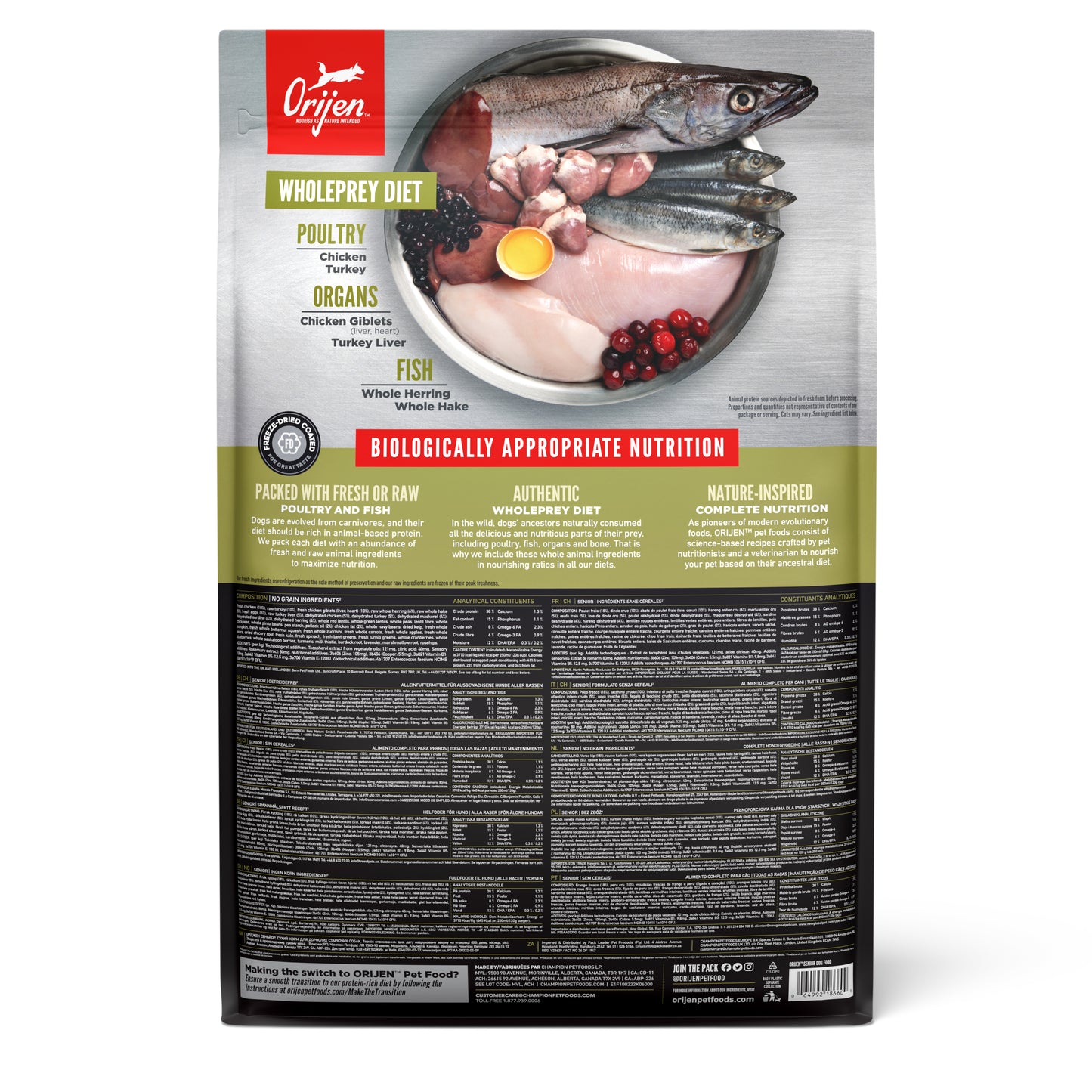 ORIJEN Freeze-Dried Infused Senior Dog Food