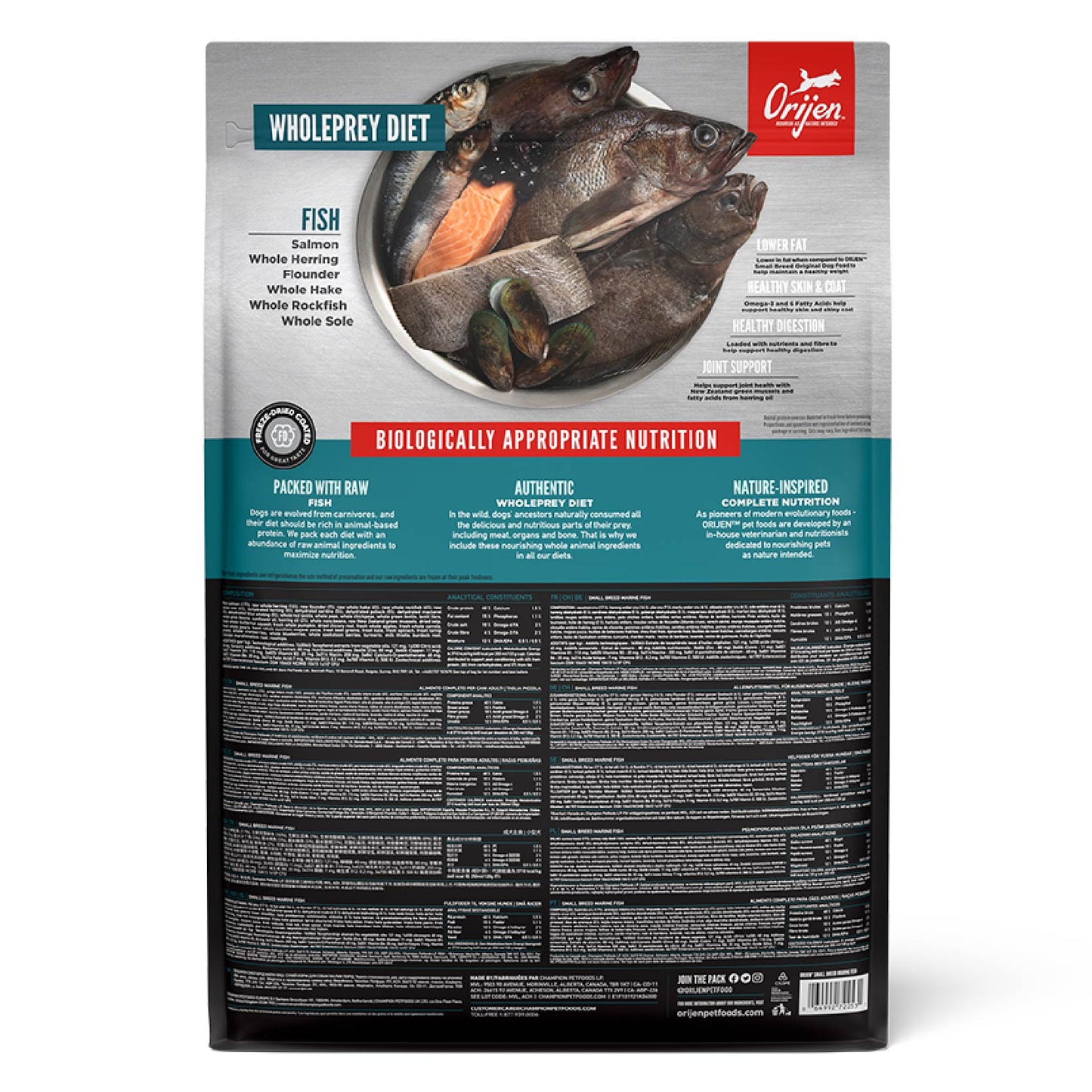TriplePLAY ORIJEN Freeze-Dried Infused Small Breed Marine Fish 4.5kg