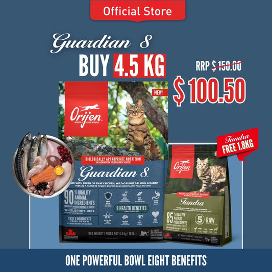 ORIJEN Freeze-Dried Infused Guardian 8 Cat Food + FREE Tundra Cat 1.8kg