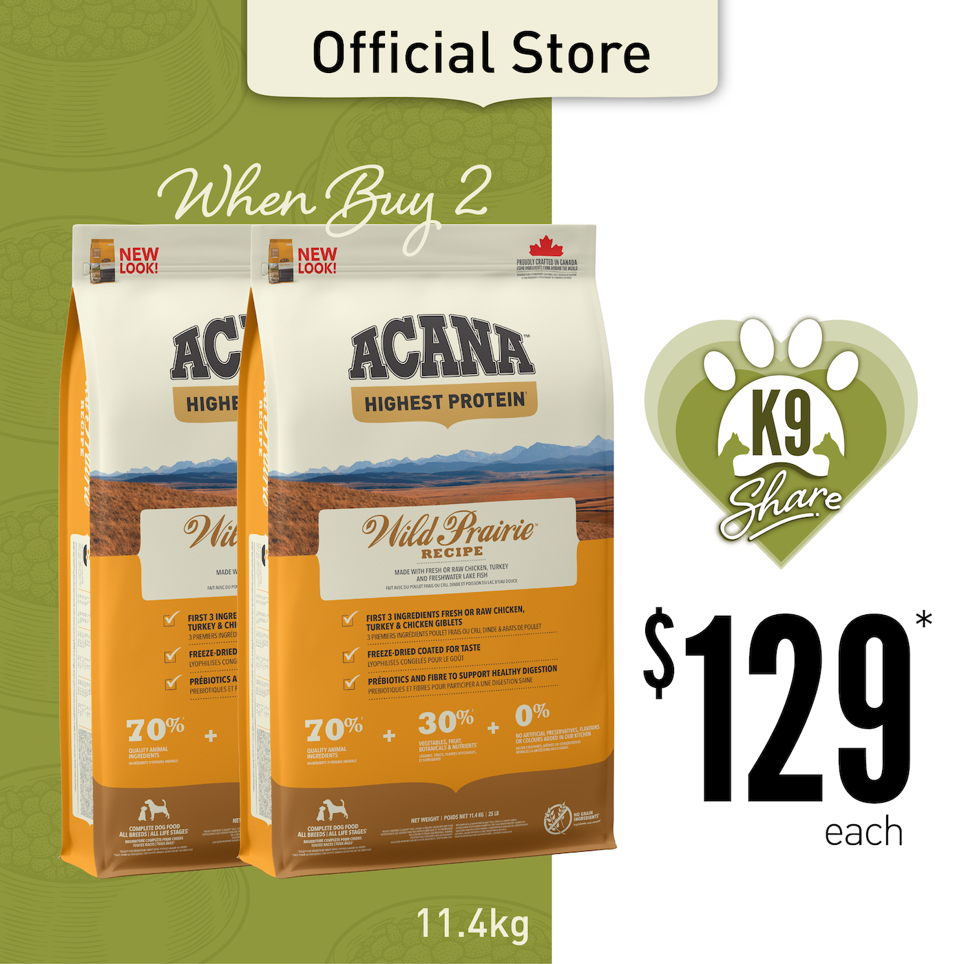 K9SHARE ACANA Wild Prairie Dog Food