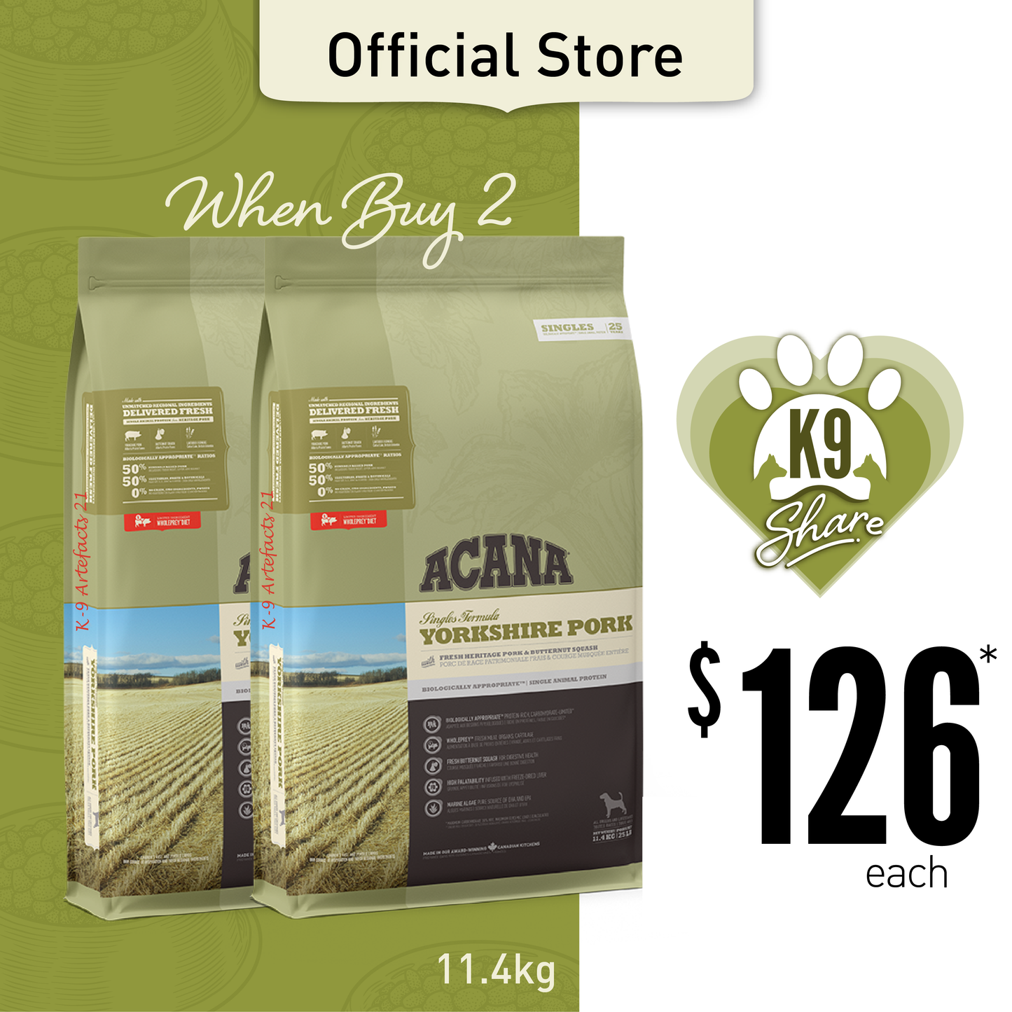 K9SHARE ACANA Yorkshire Pork Dog Food