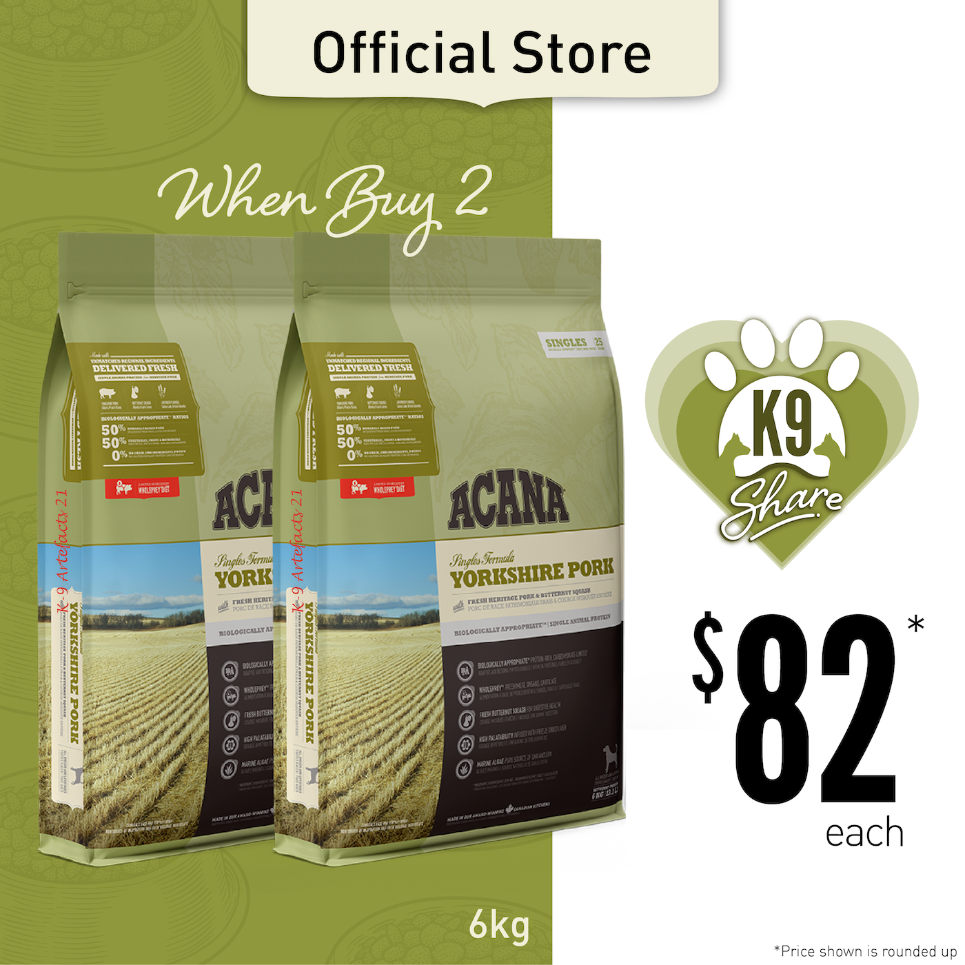 K9SHARE ACANA Yorkshire Pork Dog Food