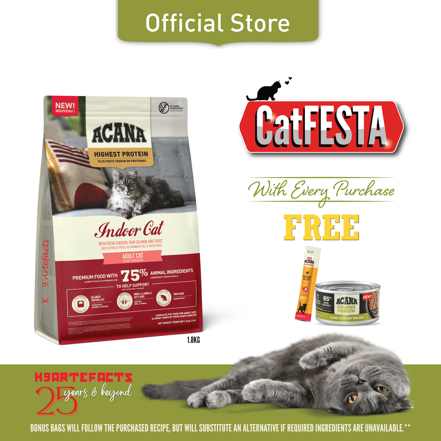 CATFESTA ACANA Freeze-Dried Infused Indoor Cat Food