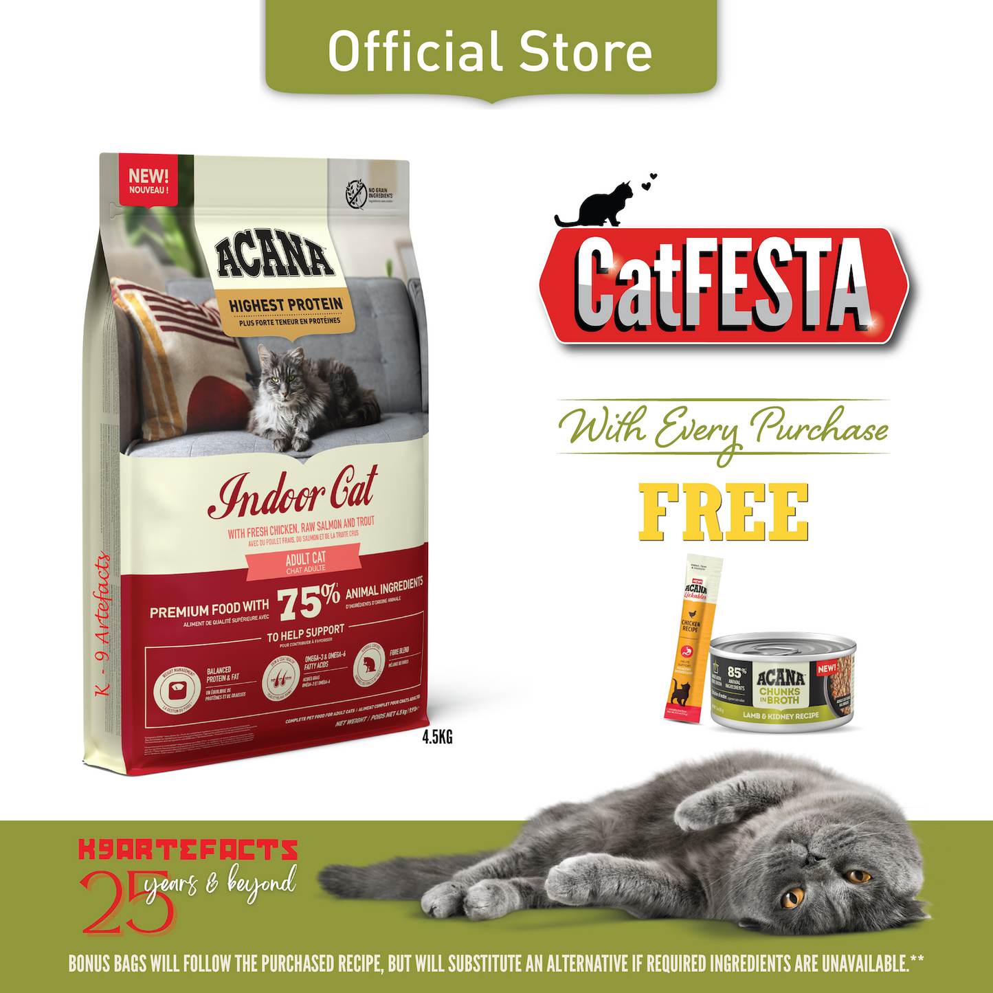 CATFESTA ACANA Freeze-Dried Infused Indoor Cat Food