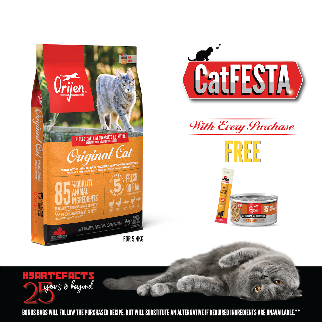 CatFESTA ORIJEN Freeze-Dried Infused Original Cat Food
