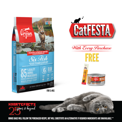 CatFESTA ORIJEN Freeze-Dried Infused Six Fish Cat Food