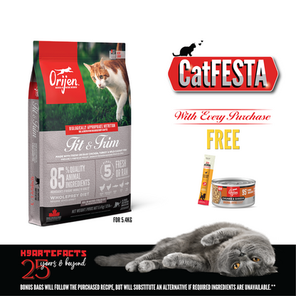 CatFESTA ORIJEN Freeze-Dried Infused Fit & Trim Cat Food