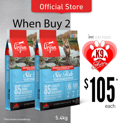 K9SHARE ORIJEN Freeze-Dried Infused Six Fish Cat Food