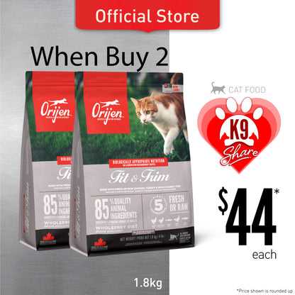 K9SHARE ORIJEN Freeze-Dried Infused Fit & Trim Cat  exp : Nov 26