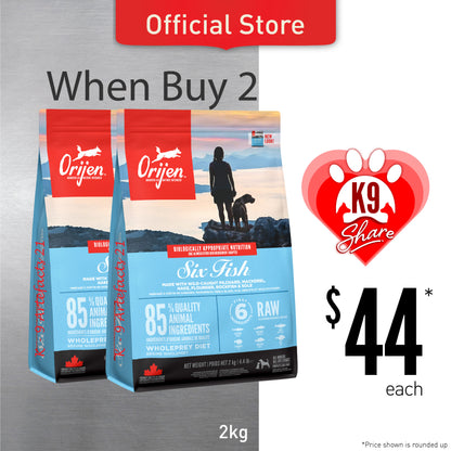 K9SHARE ORIJEN Freeze-Dried Infused Six Fish Dog