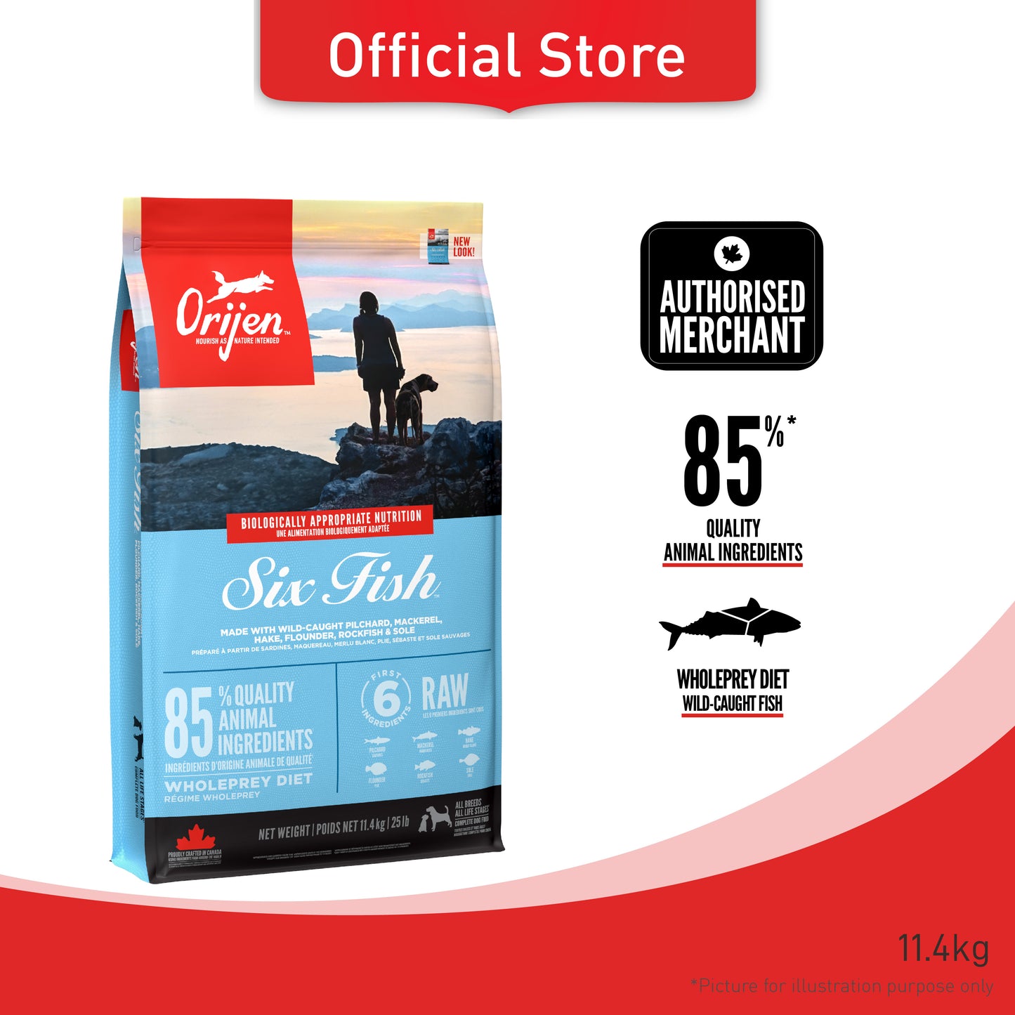 ORIJEN Freeze-Dried Infused Six Fish Dog Food