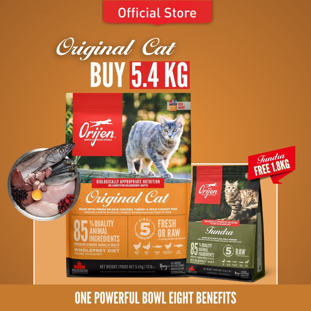 ORIJEN Freeze-Dried Infused Original Cat Food + FREE Tundra Cat 1.8kg