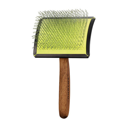 Maya Curved Slicker Brush L Lime Pin