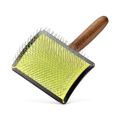 Maya Curved Slicker Brush L Lime Pin