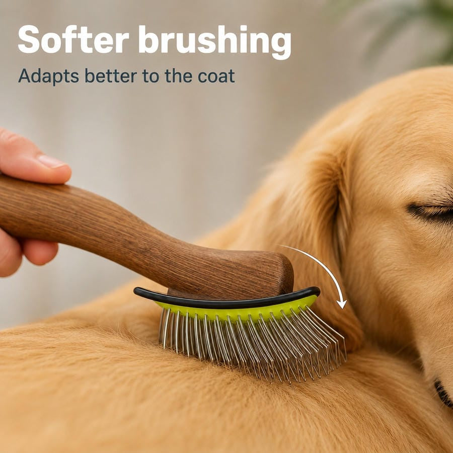 Maya Curved Slicker Brush M Lima Pin