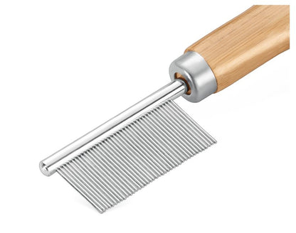 Comb, 20mm Mini-Eye Pin Bamboo Handle