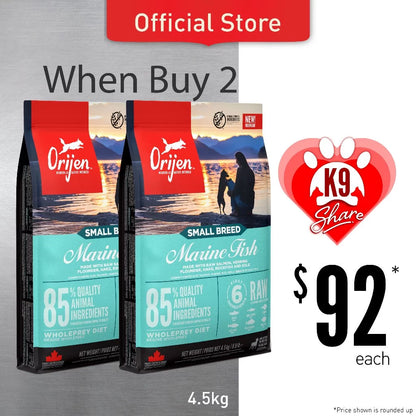 K9SHARE ORIJEN Freeze-Dried Infused Small Breed Marine Fish Dog Food