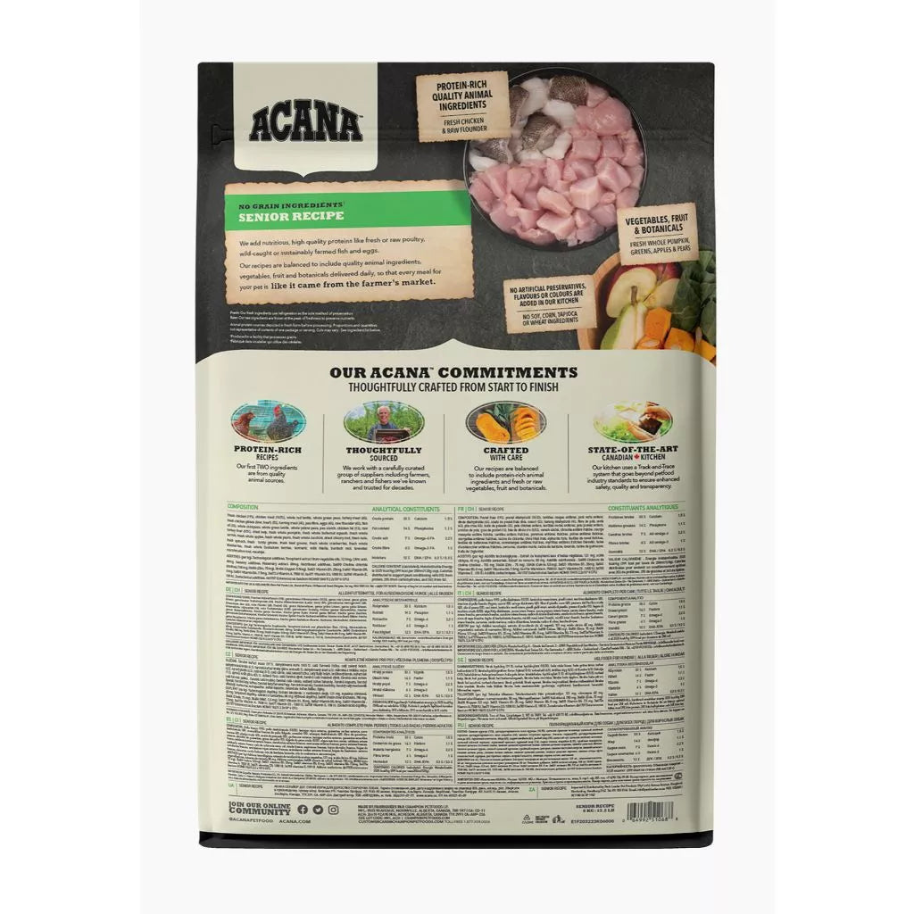 Super Deals! ACANA Freeze-Dried Coated Senior Dog 11.4kg + Free 4kg