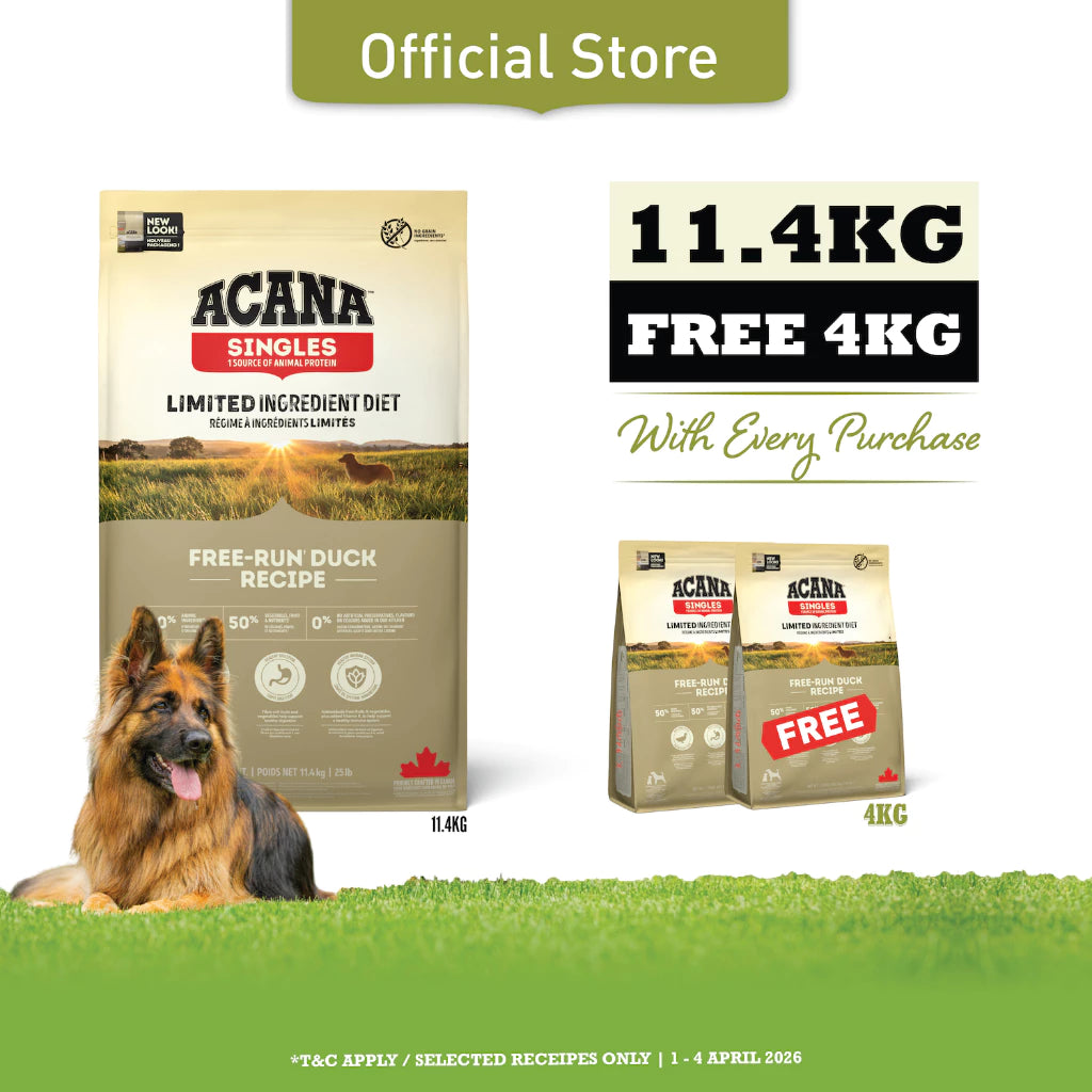 Super Deals! ACANA Freeze-Dried Infused Free-Run Duck 11.4kg + Free 4kg