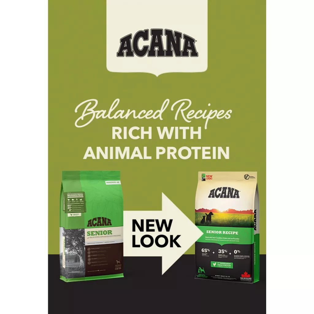 Super Deals! ACANA Freeze-Dried Coated Senior Dog 11.4kg + Free 4kg