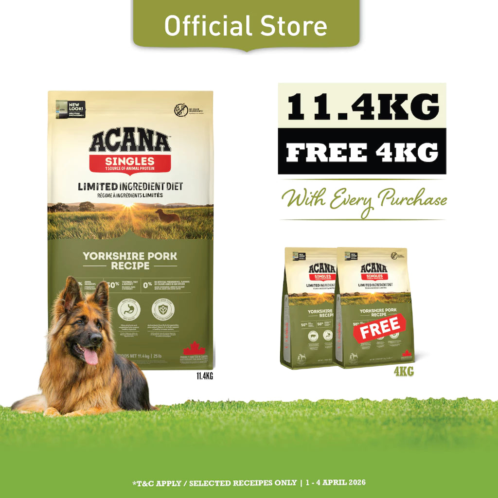 Super Deals! ACANA Freeze-Dried Infused Yorkshire Pork 11.4kg + 4kg