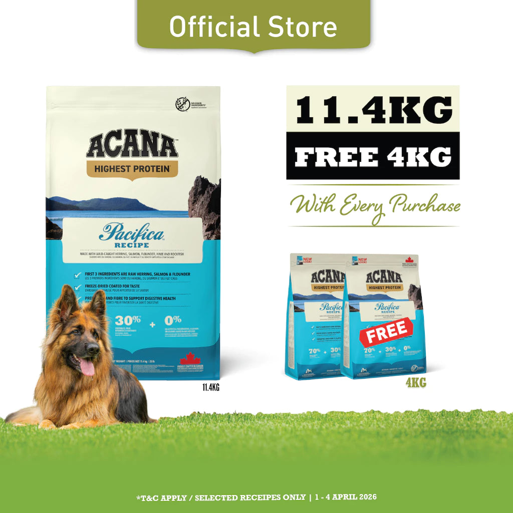 Super Deals! ACANA Freeze-Dried Infused Pacifica Dog 11.4kg + Free 4kg