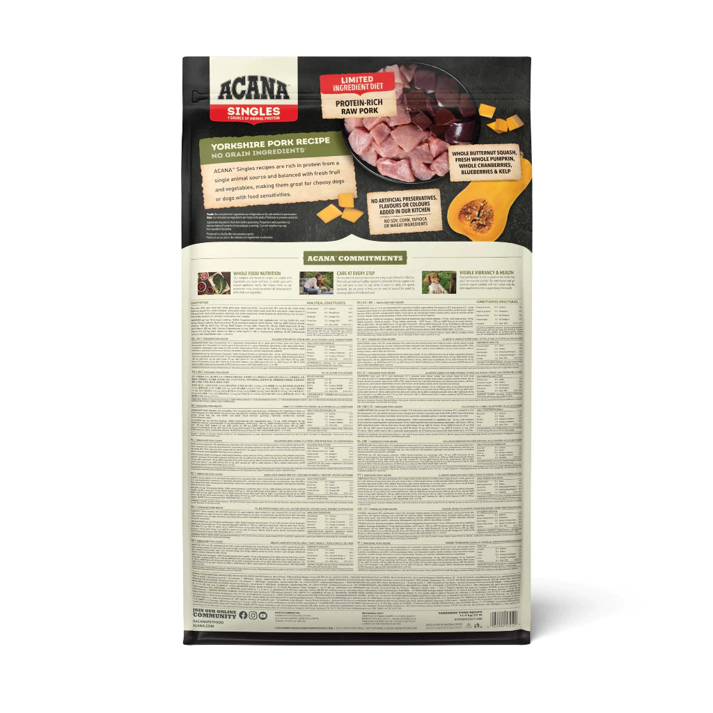 Super Deals! ACANA Freeze-Dried Infused Yorkshire Pork 11.4kg + 4kg