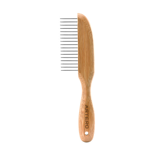 Comb, Wide17-Pins Bamboo Handle